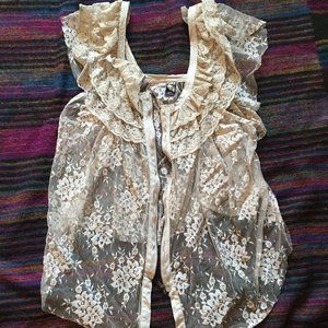 Free People Lace Zip Vest (L)